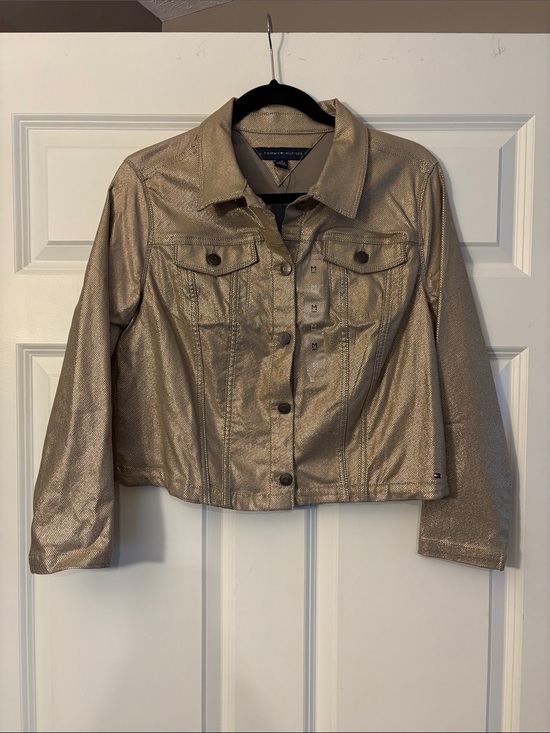 Tommy Hilfiger Jackets & Blazers - Tommy Hilfiger Metallic Gold Jean Jacket